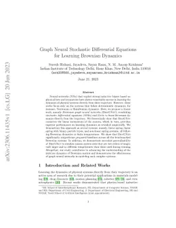 Graph Neural Stochastic Differential Equations for Learning Brownian
  Dynamics