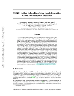 UUKG: Unified Urban Knowledge Graph Dataset for Urban Spatiotemporal
  Prediction