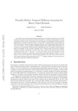 Provably Robust Temporal Difference Learning for Heavy-Tailed Rewards