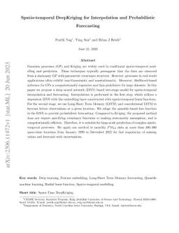 Spatio-temporal DeepKriging for Interpolation and Probabilistic
  Forecasting