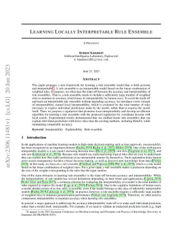 Learning Locally Interpretable Rule Ensemble