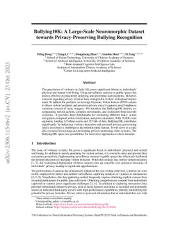 Bullying10K: A Large-Scale Neuromorphic Dataset towards
  Privacy-Preserving Bullying Recognition
