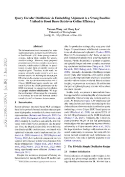 Query Encoder Distillation via Embedding Alignment is a Strong Baseline
  Method to Boost Dense Retriever Online Efficiency