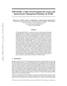 IMP-MARL: a Suite of Environments for Large-scale Infrastructure
  Management Planning via MARL