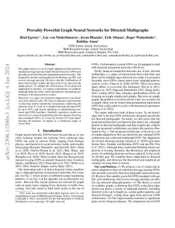 Provably Powerful Graph Neural Networks for Directed Multigraphs
