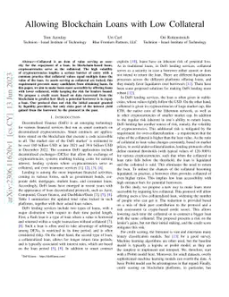 Allowing Blockchain Loans with Low Collateral