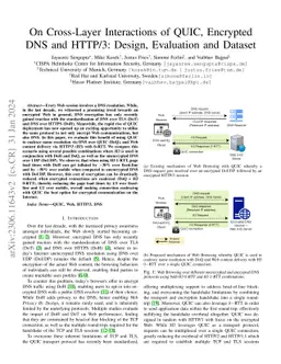 On Cross-Layer Interactions of QUIC, Encrypted DNS and HTTP/3: Design,
  Evaluation and Dataset