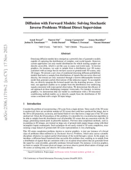 Diffusion with Forward Models: Solving Stochastic Inverse Problems
  Without Direct Supervision