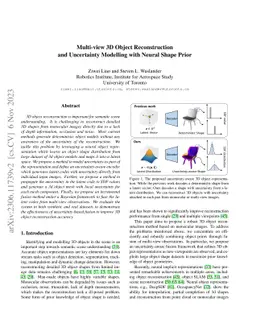 Multi-view 3D Object Reconstruction and Uncertainty Modelling with
  Neural Shape Prior