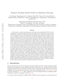 Segment Anything Model (SAM) for Radiation Oncology