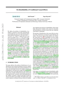 On Identifiability of Conditional Causal Effects