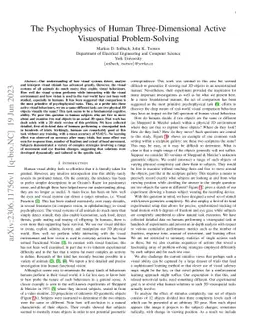 The Psychophysics of Human Three-Dimensional Active Visuospatial
  Problem-Solving