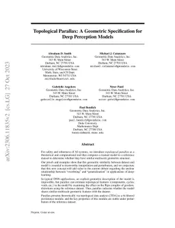 Topological Parallax: A Geometric Specification for Deep Perception
  Models
