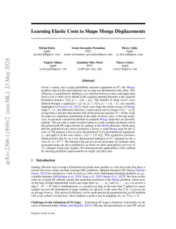 Learning Elastic Costs to Shape Monge Displacements