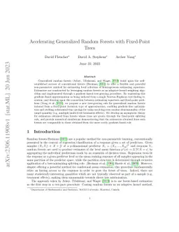 Generalized Random Forests using Fixed-Point Trees