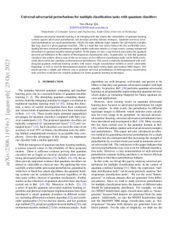 Universal adversarial perturbations for multiple classification tasks
  with quantum classifiers