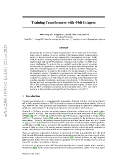 Training Transformers with 4-bit Integers