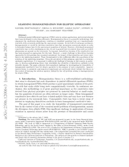 Learning Homogenization for Elliptic Operators