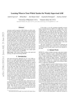 Learning When to Trust Which Teacher for Weakly Supervised ASR