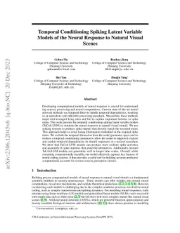 Temporal Conditioning Spiking Latent Variable Models of the Neural
  Response to Natural Visual Scenes