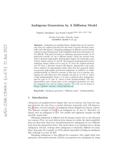 Ambigram Generation by A Diffusion Model