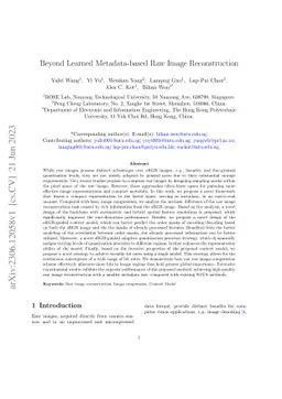 Beyond Learned Metadata-based Raw Image Reconstruction