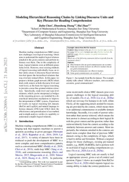 Modeling Hierarchical Reasoning Chains by Linking Discourse Units and
  Key Phrases for Reading Comprehension
