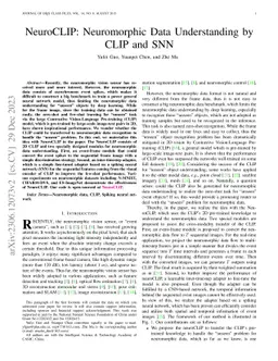 NeuroCLIP: Neuromorphic Data Understanding by CLIP and SNN