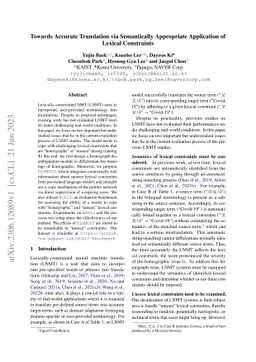 Towards Accurate Translation via Semantically Appropriate Application of
  Lexical Constraints