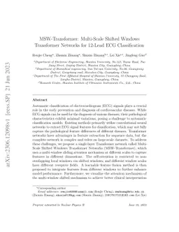 MSW-Transformer: Multi-Scale Shifted Windows Transformer Networks for
  12-Lead ECG Classification