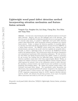 Lightweight wood panel defect detection method incorporating attention
  mechanism and feature fusion network