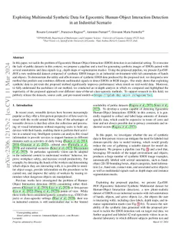 Exploiting Multimodal Synthetic Data for Egocentric Human-Object
  Interaction Detection in an Industrial Scenario