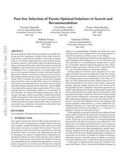 Post-hoc Selection of Pareto-Optimal Solutions in Search and
  Recommendation