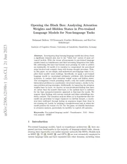 Opening the Black Box: Analyzing Attention Weights and Hidden States in
  Pre-trained Language Models for Non-language Tasks