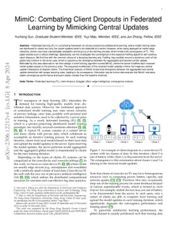 MimiC: Combating Client Dropouts in Federated Learning by Mimicking
  Central Updates