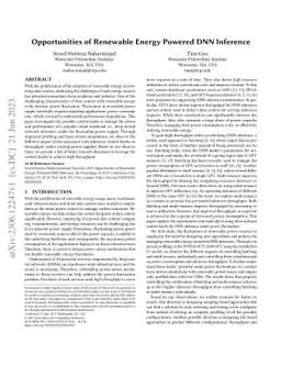 Opportunities of Renewable Energy Powered DNN Inference