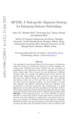 SIFTER: A Task-specific Alignment Strategy for Enhancing Sentence
  Embeddings