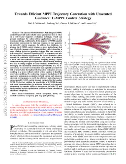 Towards Efficient MPPI Trajectory Generation with Unscented Guidance:
  U-MPPI Control Strategy