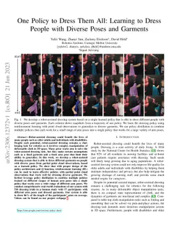 One Policy to Dress Them All: Learning to Dress People with Diverse
  Poses and Garments