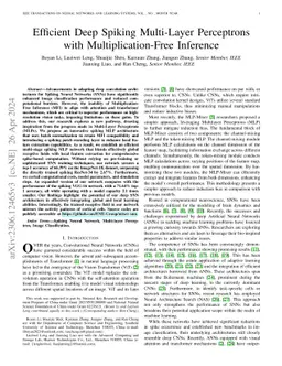 Efficient Deep Spiking Multi-Layer Perceptrons with Multiplication-Free
  Inference