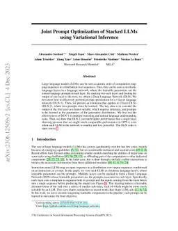 Joint Prompt Optimization of Stacked LLMs using Variational Inference