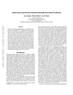 Improving Long-Horizon Imitation Through Instruction Prediction