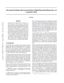 Adversarial Training with Generated Data in High-Dimensional Regression:
  An Asymptotic Study