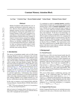 Constant Memory Attention Block