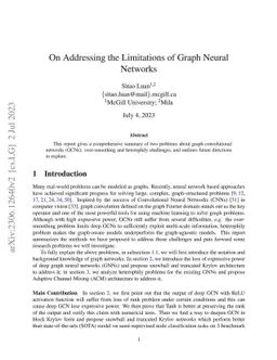 On Addressing the Limitations of Graph Neural Networks