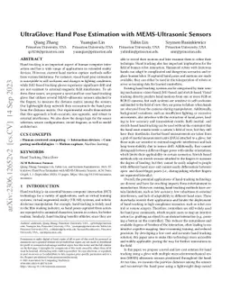 UltraGlove: Hand Pose Estimation with Mems-Ultrasonic Sensors