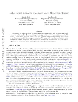 Outlier-robust Estimation of a Sparse Linear Model Using Invexity