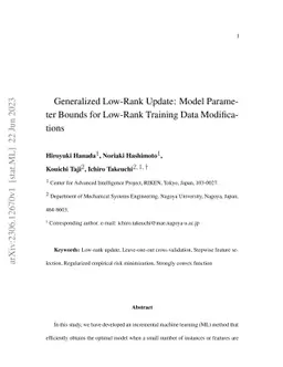 Generalized Low-Rank Update: Model Parameter Bounds for Low-Rank
  Training Data Modifications
