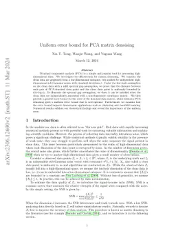 Uniform error bound for PCA matrix denoising