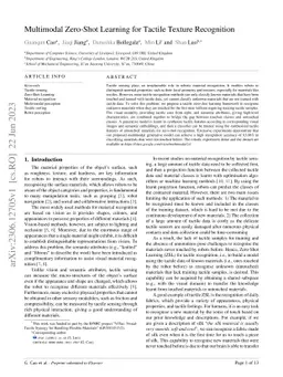 Multimodal Zero-Shot Learning for Tactile Texture Recognition